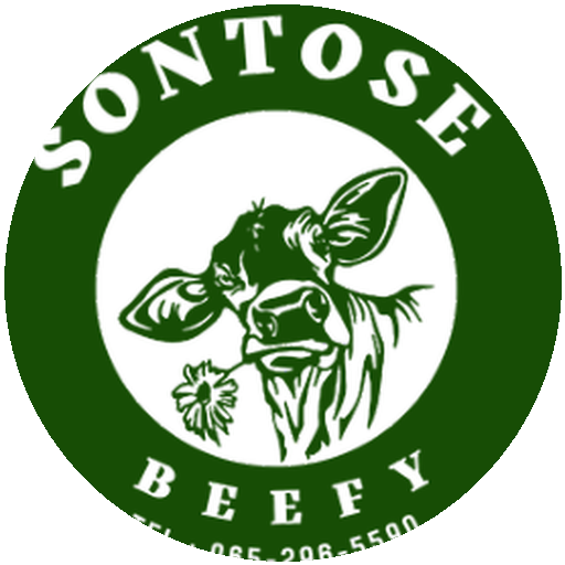 ตราสัญลักษณ์ Sontose Beefy ชื่อที่ฟาร์มของเราใช้เลี้ยงวัว